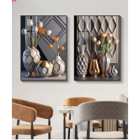 Decoration Home Wall Painting Vase  Black Color